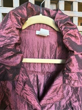 Vintage Y2K Caribe METALLIC FABRIC Coat Women XL Made USA